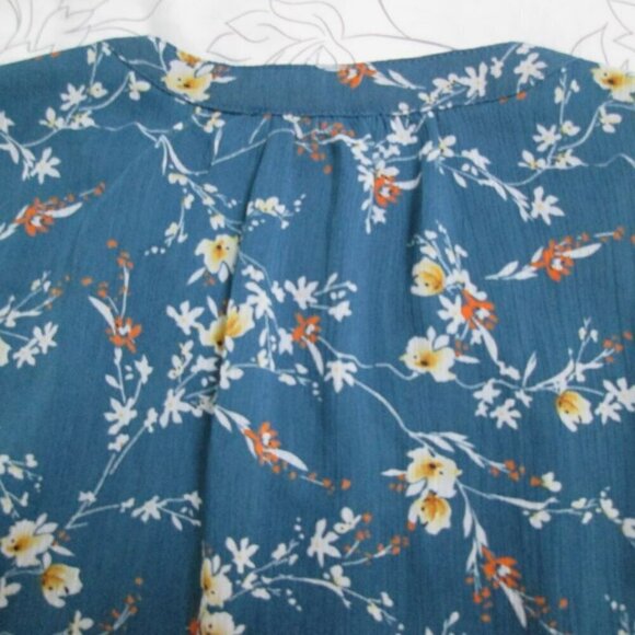Papermoon Blouse Teal Floral Print Size XS Sleeveless V-Neck Top NWT - Picture 6 of 15